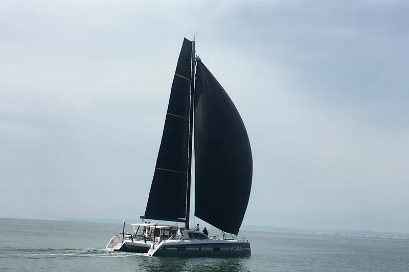 Pom III Yacht Photos Pics Outremer 5X 2018 Gennaker and main sail