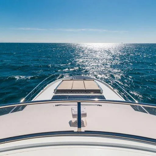 The Good Life Yacht Photos Pics Prestige 75 yacht cruising on open sea, 2015 model, sunny day.