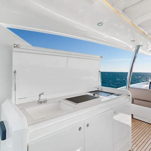 The Good Life Yacht Photos Pics Prestige 75 yacht 2015 model with outdoor kitchen and ocean view.