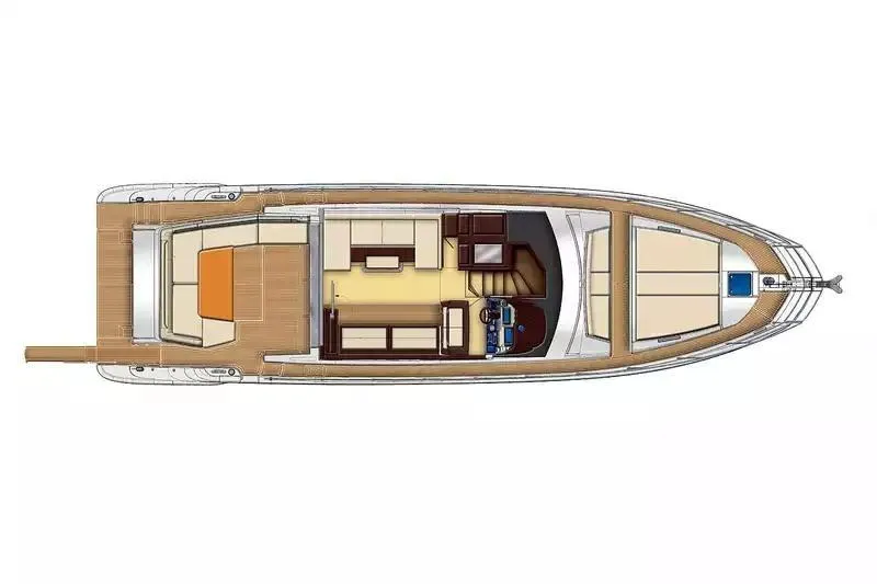 Encore Yacht Photos Pics Top view layout of a 2015 Azimut 55S yacht, showcasing interior design.