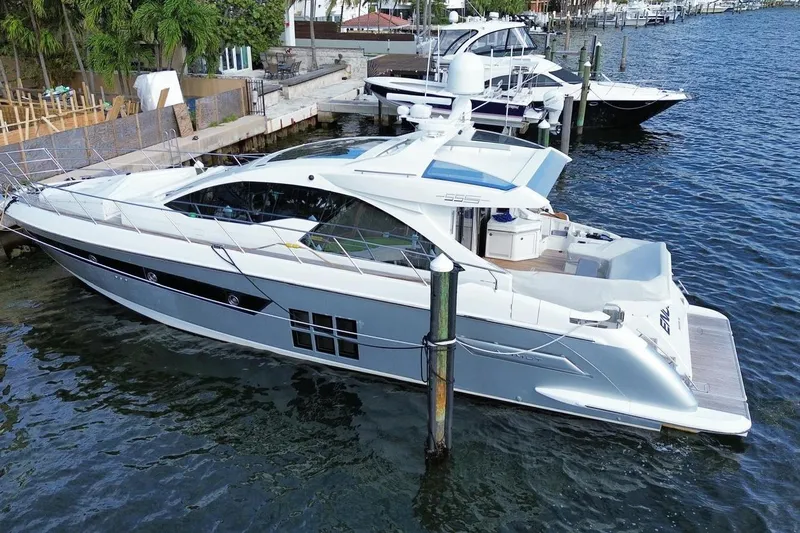 Encore Yacht Photos Pics 2015 Azimut 55S luxury yacht docked at marina, sleek design, modern features.