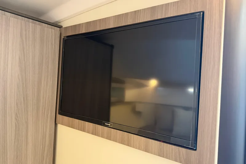 Monet Yacht Photos Pics Wall-mounted Samsung TV in 2021 Regal 36 XO yacht interior.