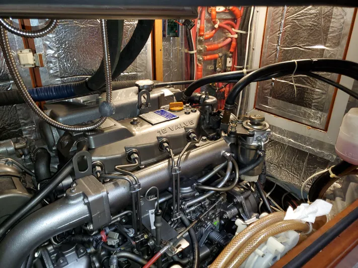 Sirius Yacht Photos Pics Engine room of a 2011 Passport 470 Center Cockpit.