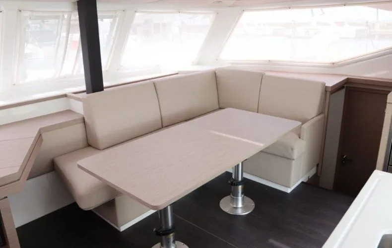 Wish You Were Here Yacht Photos Pics Interior of Fountaine Pajot Lucia 40 yacht, 2020 model.