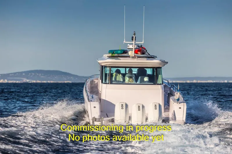  Yacht Photos Pics 2024 Axopar 45 XC Cross Cabin BRABUS Trim on water, commissioning in progress.