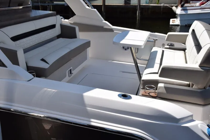 Erika Ray Yacht Photos Pics Aft settee lounge with table