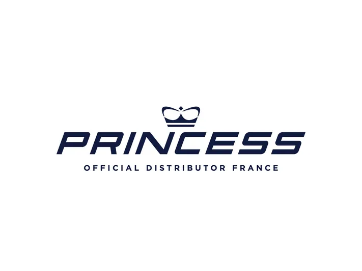  Yacht Photos Pics Logo of Princess Yachts, official distributor in France, featuring a crown design.