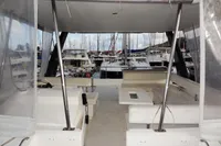 2018 Leopard 43 Powercat interior view at marina.