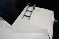Swim platform of a 2018 Leopard 43 Powercat with a foldable ladder.