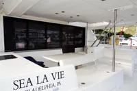 2018 Leopard 43 Powercat yacht, Sea La Vie, docked in Philadelphia, PA.