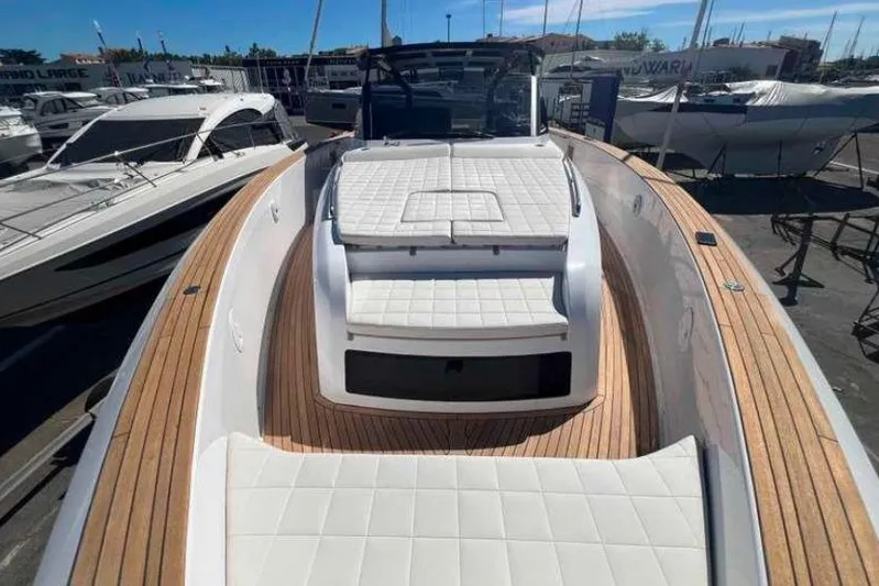  Yacht Photos Pics 2023 Pardo Yachts 50 with sleek design, spacious deck, and luxurious seating.