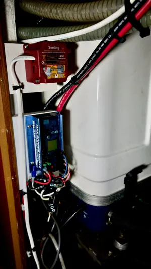 Rafel Yacht Photos Pics Electronics in engine room of a 2006 Hunter 45 Center Cockpit yacht.