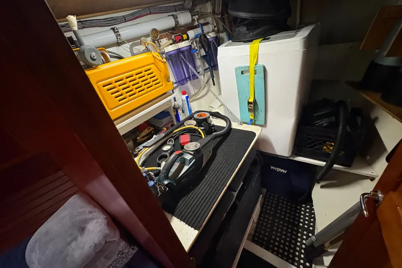 Lino Yacht Photos Pics Utility room in 2019 Chatam Extreme 42 yacht with tools and equipment.