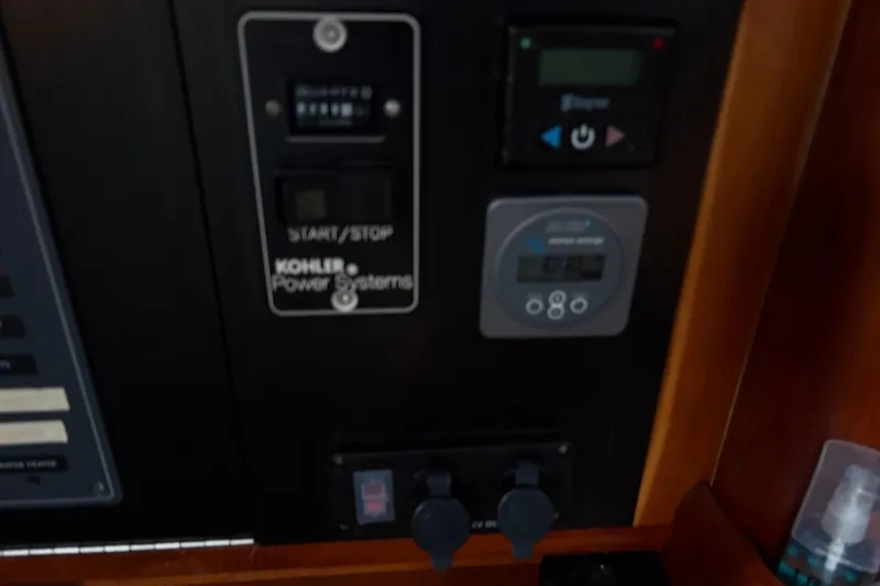 Lino Yacht Photos Pics Control panel of a 2019 Chatam Extreme 42 with Kohler Power Systems.