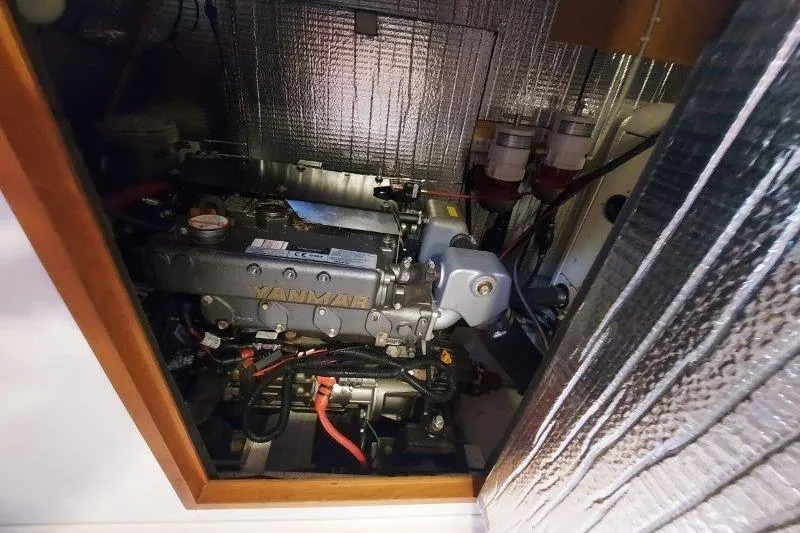 Lino Yacht Photos Pics Engine compartment of 2019 Custom Chatam Extreme 42 yacht with Yanmar engine.