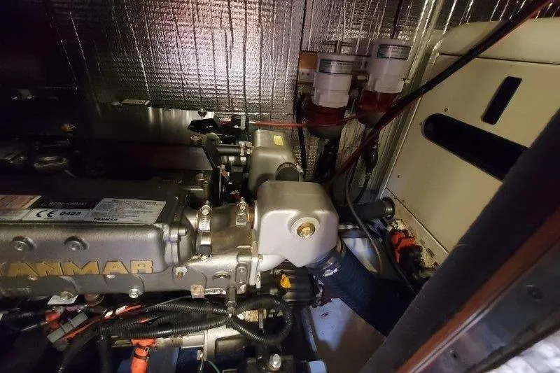 Lino Yacht Photos Pics Engine room of 2019 Custom Chatam Extreme 42 yacht, featuring Yanmar engine components.