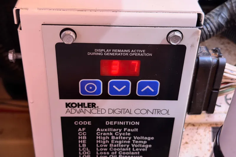 Thursday's Child Yacht Photos Pics Kohler advanced digital control panel on a 2005 Hunter Passage 456 yacht.