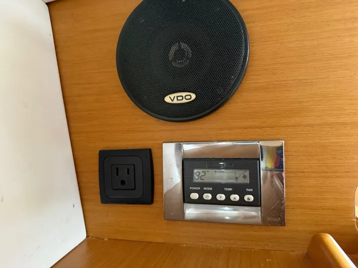 Corrine Yacht Photos Pics Control panel and speaker on 2015 Jeanneau 409 yacht interior.