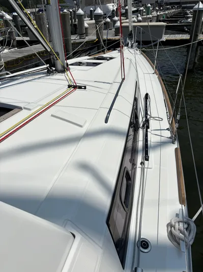 Aveyron Yacht Photos Pics 2021 Beneteau Oceanis 35.1 sailboat deck view at marina.