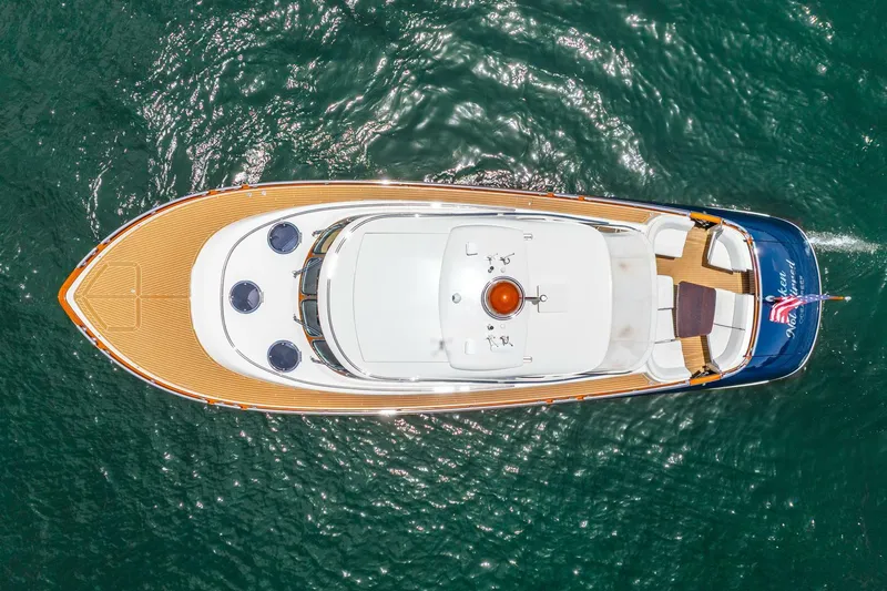 Shaken Not Stirred Yacht Photos Pics Aerial view of 2019 Zeelander Z55 yacht on open water.