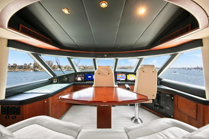 Fansea Yacht Photos Pics Luxurious 1998 Westport Sovereign yacht interior with panoramic windows and elegant seating.