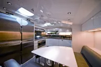 Luxurious Maiora 31 yacht kitchen interior, featuring modern appliances and sleek design, 2009 model.