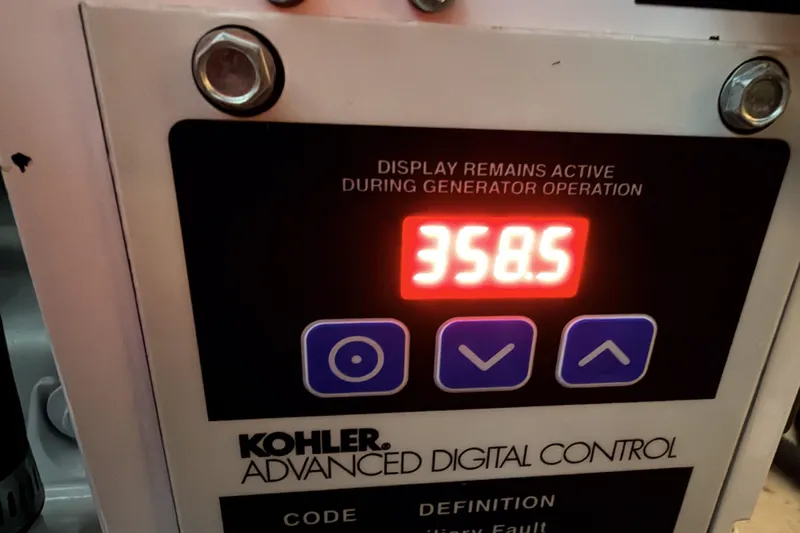  Yacht Photos Pics Kohler advanced digital control panel displaying 358.5 on a 2006 Sea Ray 340 Sundancer.