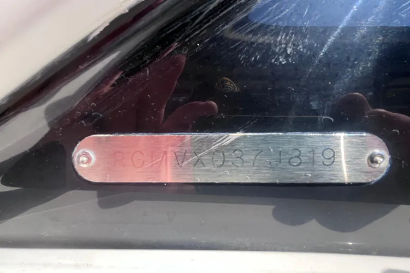  Yacht Photos Pics 2019 Regal 33 SAV boat identification plate with serial number.