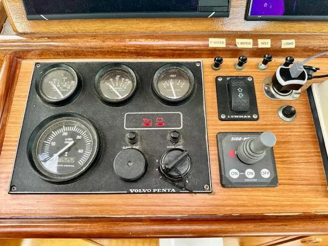  Yacht Photos Pics Boat control panel with Volvo Penta gauges and switches, Vilm 116, 2002 model.