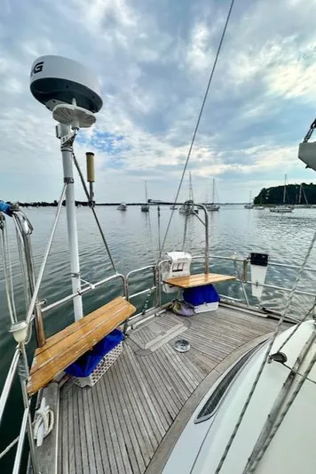  Yacht Photos Pics Sailboat deck view on calm water, Vilm 116, 2002 model.