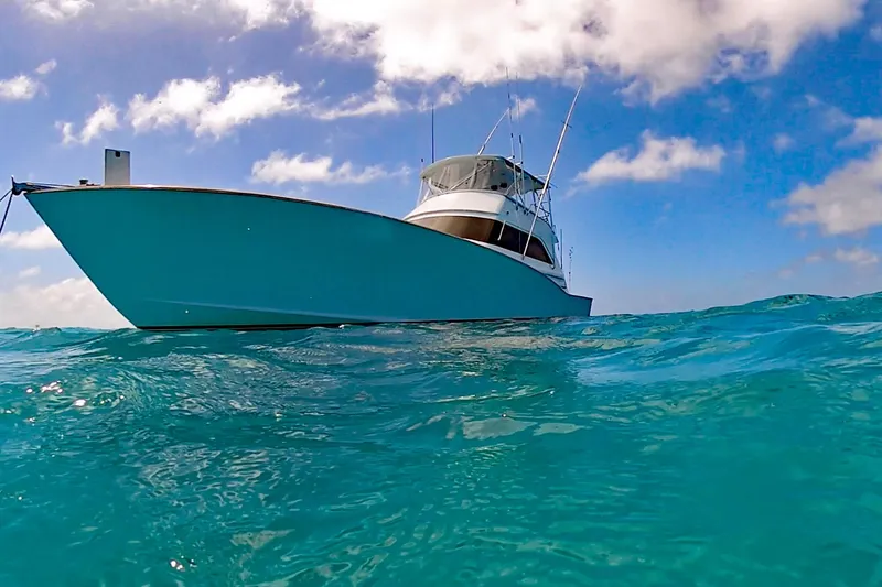 Euphoria Yacht Photos Pics Custom Carolina Precision Sportfish 2000 on clear blue ocean under a bright sky.