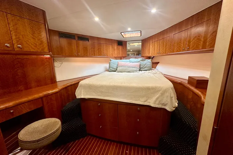 Euphoria Yacht Photos Pics Luxurious cabin interior of 2000 Custom Carolina Precision Sportfish yacht.