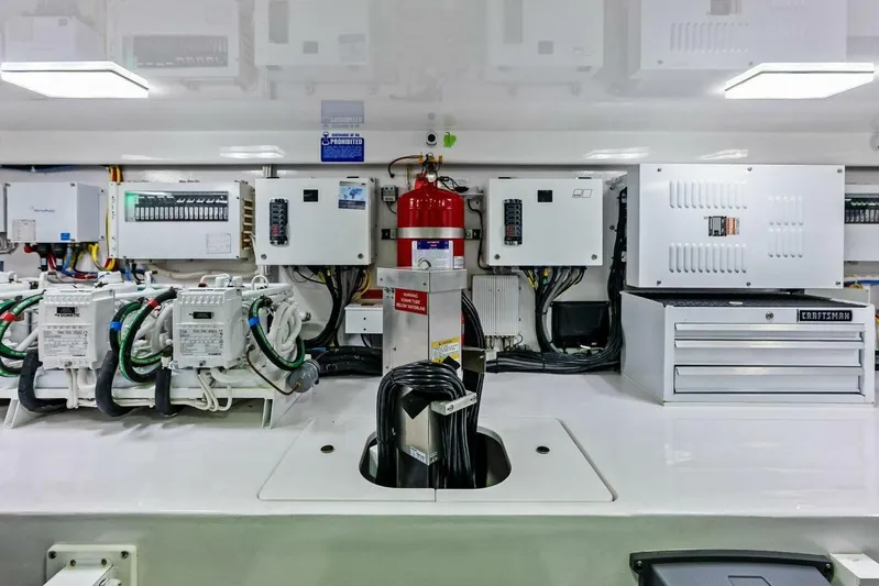 Sin Pelo Yacht Photos Pics 2023 Viking 64 Convertible- SIN PELO- Engine Room