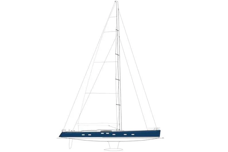 Thalima Yacht Photos Pics Side view illustration of a 2010 Southern Wind SW110 sailing yacht.