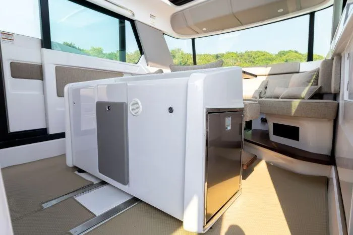  Yacht Photos Pics Interior of 2024 Axopar 45 XC Cross Cabin with modern amenities.
