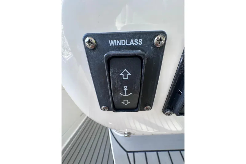 No Name Yacht Photos Pics Windlass control switch on 2020 Intrepid 409 Valor boat deck.