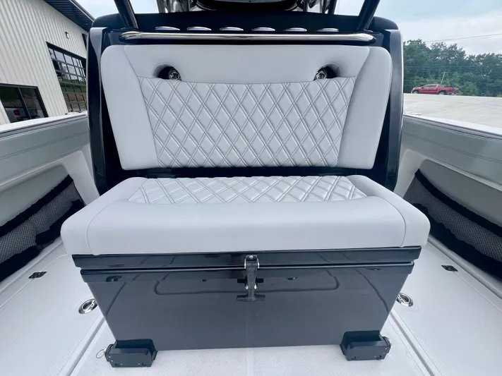 Yacht Photos Pics 2025 Nor-Tech 340 Sport Center Console, featuring luxurious diamond-stitched seating.