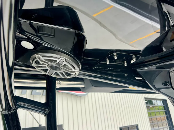  Yacht Photos Pics 2025 Nor-Tech 340 Sport Center Console, black speaker detail, sleek design, modern marine technology.