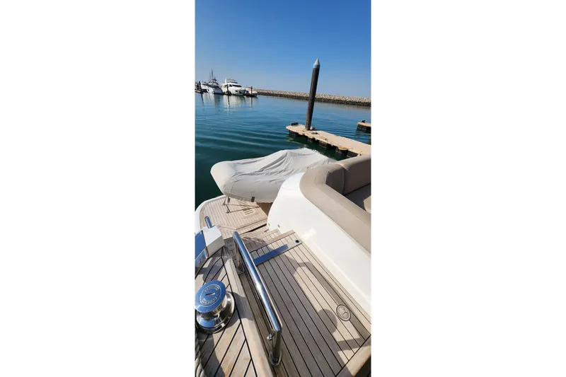  Yacht Photos Pics Luxury Princess F62 yacht docked at marina, 2019 model.