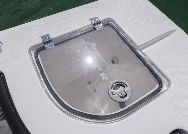  Yacht Photos Pics 2025 Streamline R 35 boat hatch with clear cover and secure latch.