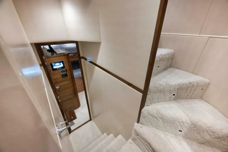 Galati Yacht Sales Trade Yacht Photos Pics 2024 Viking 68 Convertible- GYS TRADE- Companionway to Crew Qtrs