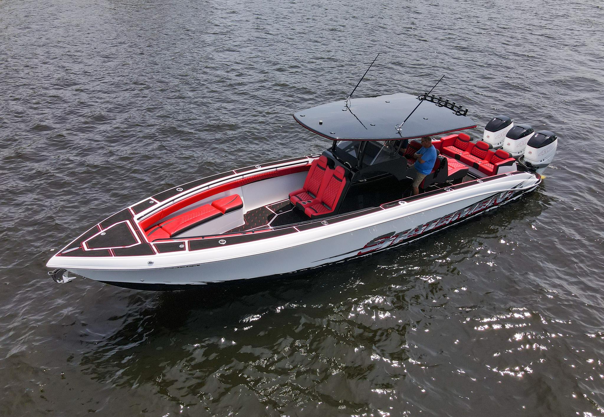 2020 Statement 380 Open boat on the water.