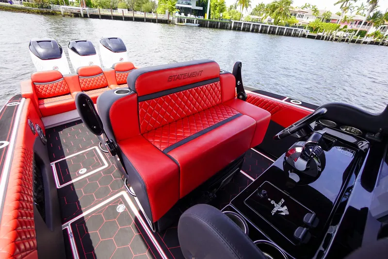  Yacht Photos Pics Luxurious interior of Statement 380 Open boat, model year 2020.