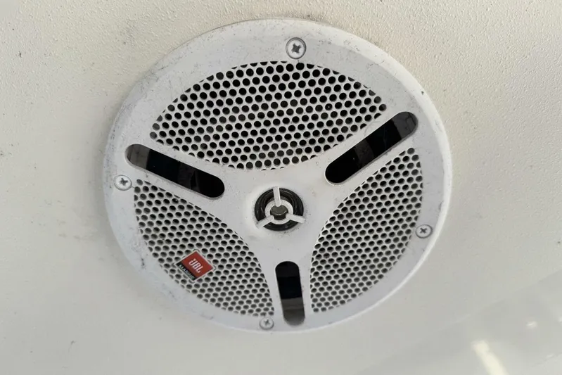 Done Building Yacht Photos Pics Ceiling speaker on 2008 Meridian 459 Motoryacht, featuring JBL branding.