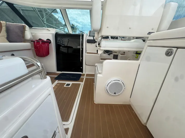  Yacht Photos Pics 2006 Tiara Yachts 4200 Open interior with seating and wooden flooring.