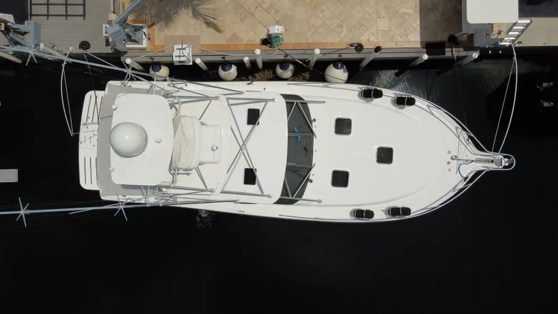  Yacht Photos Pics Overhead view of 2006 Tiara Yachts 4200 Open docked at marina.