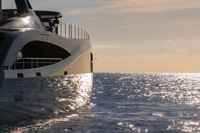 Seawolf X Yacht Photos Pics Luxury yacht Rossinavi SEACAT 40, 2024 model, gliding on sunlit ocean waters.