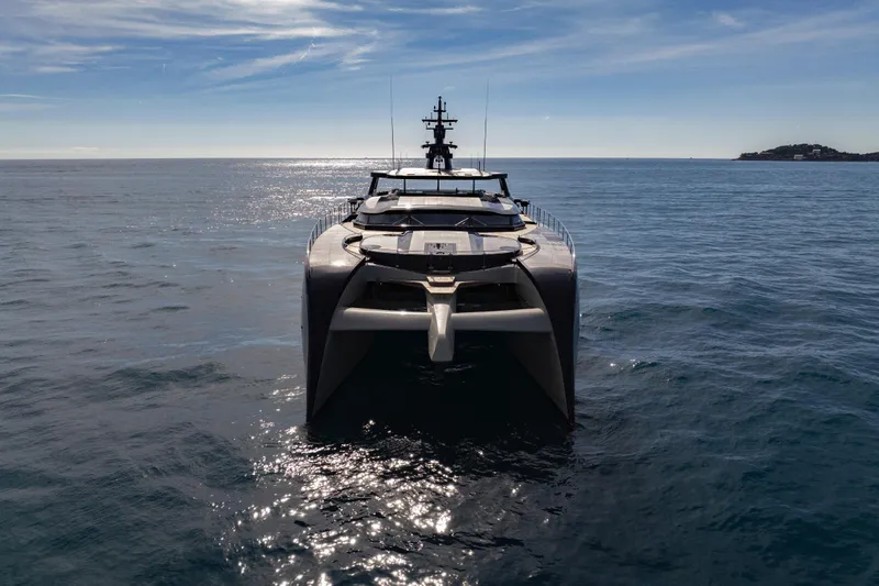 Seawolf X Yacht Photos Pics Luxury Rossinavi SEACAT 40 yacht on open sea, 2024 model, sleek design.