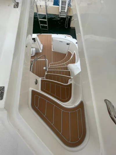  Yacht Photos Pics Staircase on 2007 Sea Ray 360 Sedan Bridge yacht, featuring teak flooring.