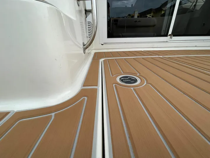  Yacht Photos Pics 2007 Sea Ray 360 Sedan Bridge deck with teak flooring and sleek design.
